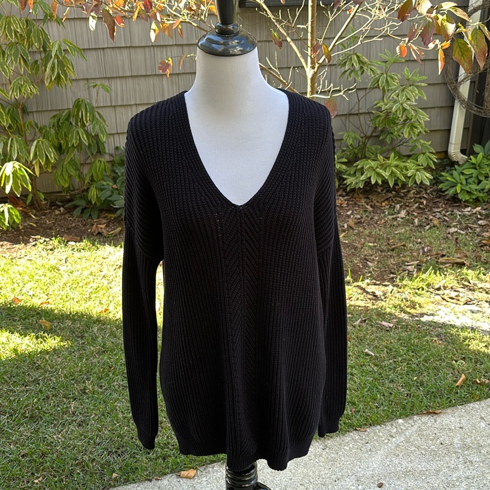 VINCE Navy Cotton V-Neck Sweater Size XS